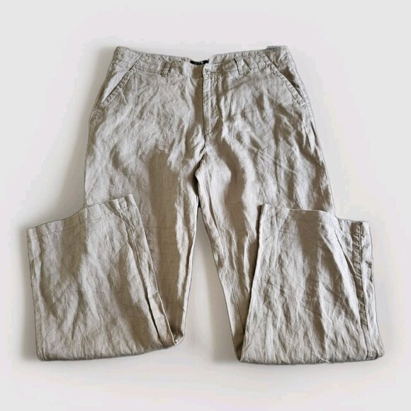 Linea Pants Mens 36R Beige Linen Pockets Classic Drawstrings Minimalist Preppy - Picture 8 of 15